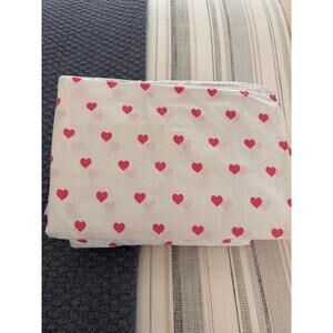 Pottery Barns size full sheet set pink hearts